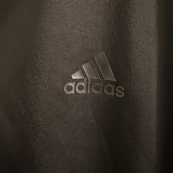 adidas Men's Essentials Warmup 3 Stripes Black on Black Track Jacket - Picture 9 of 12